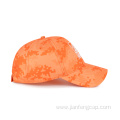 Orange digital camo outdoor cap with simple embroidery